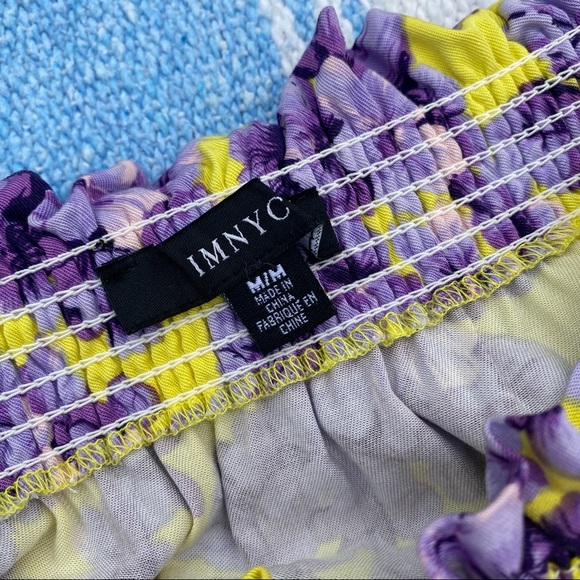 IMNYC Purple Yellow Floral Off the Shoulder Dress - Picture 3 of 4